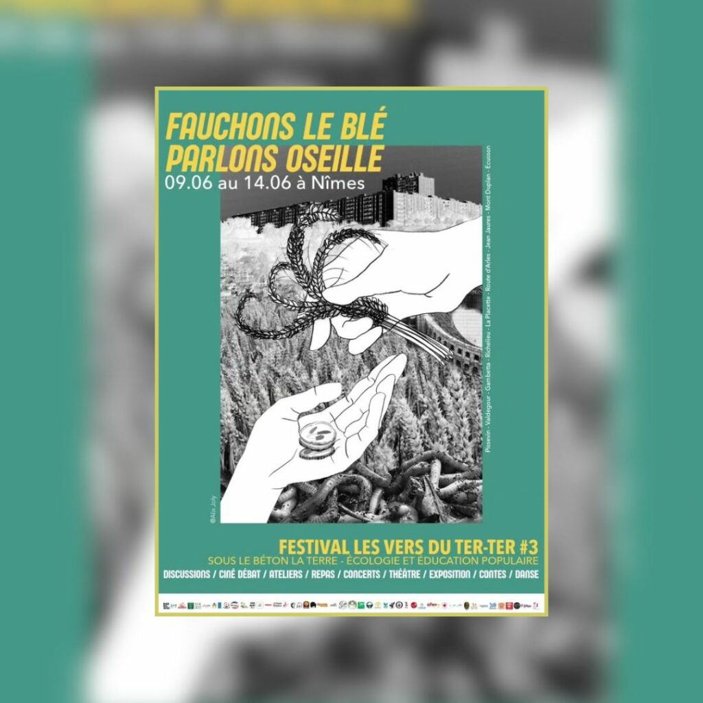 Le festival nîmois d'écologie populaire des Vers du Ter-Ter revient du 08 au 14 juin 2026 pour sa troisième édition. Après avoir abordé les thèmes de l'alimentation et de l'habitat, l'équipe des VTT s'attaque encore une fois à un sujet qui concerne chacune et chacun : l'argent.